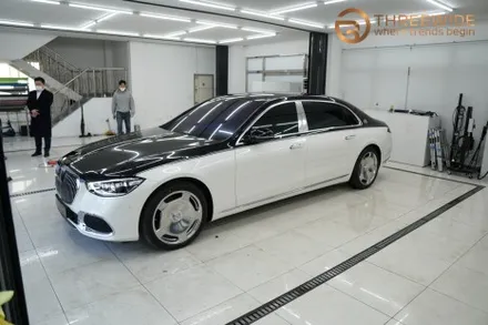 분당 벤츠 S580, 블랙 & 화이트 럭셔리 투톤 컬러 PPF 시공 (#전체랩핑 #부분랩핑 #코치라인 #판교) / 성남시 수정구 시흥동