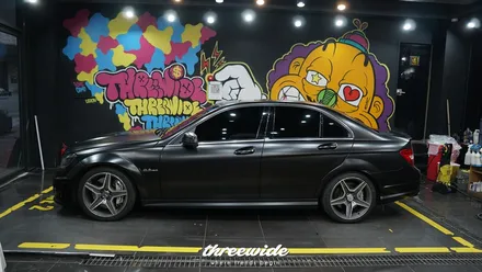 벤츠 c63 amg [사틴 블랙 전체랩핑] / 성남시 수정구 시흥동