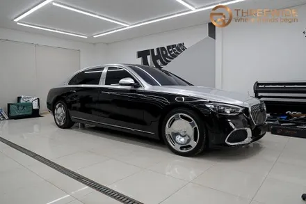 벤츠 마이바흐 S580, 도색처럼 깔끔한 투톤 랩핑 시공! (#듀오톤 #실버블랙 #분당 #판교) / 성남시 수정구 시흥동