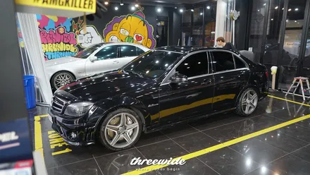벤츠 c63 amg [사틴 블랙 전체랩핑] / 성남시 수정구 시흥동