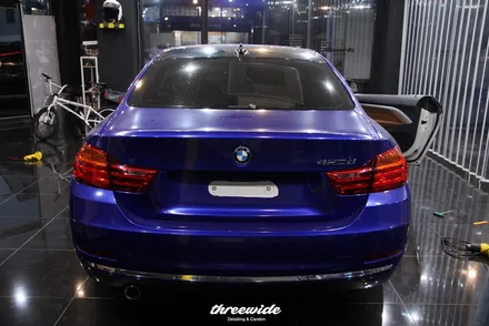 수원랩핑 쓰리와이드의 bmw 420d 카멜레온 전체랩핑 (satin lightingridge) / 성남시 수정구 시흥동