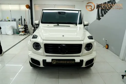 벤츠 G450d, 아이보리 고광택 랩핑부터 나이트 패키지 PPF까지 원스톱 시공! (#프론트PPF패키지 #실내카본필름 #윈드쉴드 #분당 #판교) / 성남시 수정구 시흥동