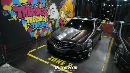 벤츠 c63 amg [사틴 블랙 전체랩핑] / 성남시 수정구 시흥동