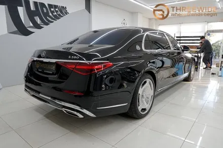 벤츠 마이바흐 S580, 도색처럼 깔끔한 투톤 랩핑 시공! (#듀오톤 #실버블랙 #분당 #판교) / 성남시 수정구 시흥동