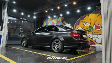 벤츠 c63 amg [사틴 블랙 전체랩핑] / 성남시 수정구 시흥동