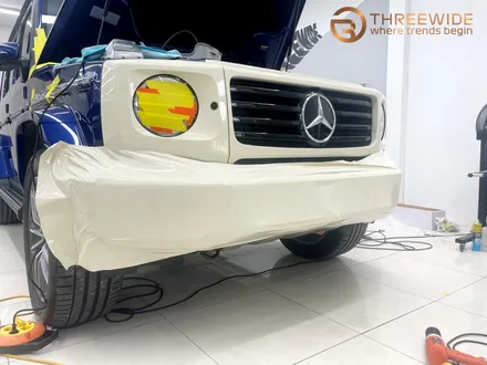 벤츠 G450d, 아이보리 고광택 랩핑부터 나이트 패키지 PPF까지 원스톱 시공! (#프론트PPF패키지 #실내카본필름 #윈드쉴드 #분당 #판교) / 성남시 수정구 시흥동