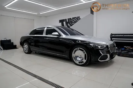 벤츠 마이바흐 S580, 도색처럼 깔끔한 투톤 랩핑 시공! (#듀오톤 #실버블랙 #분당 #판교) / 성남시 수정구 시흥동