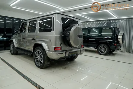 벤츠 G450d, 아이보리 고광택 랩핑부터 나이트 패키지 PPF까지 원스톱 시공! (#프론트PPF패키지 #실내카본필름 #윈드쉴드 #분당 #판교) / 성남시 수정구 시흥동