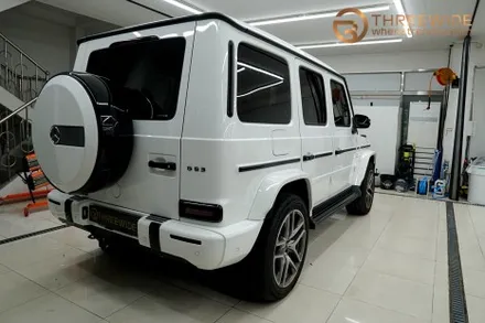벤츠 G63 AMG, 화이트 컬러에게 가장 필요한 패키지 (#나이트패키지 #라이트필름 #크롬죽이기 #분당랩핑 #판교랩핑) / 성남시 수정구 시흥동