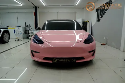 분당 테슬라 모델3, 한 번 보면 잊을 수 없는 색상! 사쿠라 핑크 전체 랩핑 (#랩핑제거 #부분광택 #유리막코팅 #판교) / 성남시 수정구 시흥동