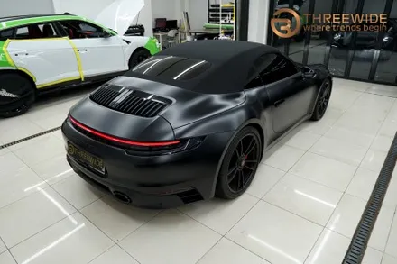포르쉐 911(992) 카레라 4 GTS, 세라믹 블랙 하이글로시 고광택 전체 랩핑으로 새롭게! (#블루램프 #블루라이트 #블랙랩핑 #분당 #판교) / 성남시 수정구 시흥동