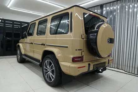 벤츠 G450d, 아이보리 고광택 랩핑부터 나이트 패키지 PPF까지 원스톱 시공! (#프론트PPF패키지 #실내카본필름 #윈드쉴드 #분당 #판교) / 성남시 수정구 시흥동
