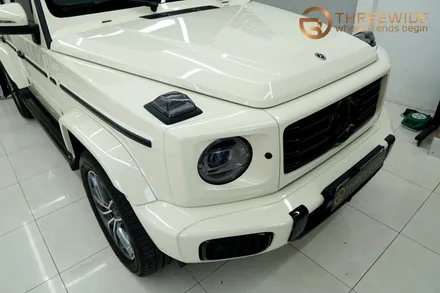 벤츠 G450d, 아이보리 고광택 랩핑부터 나이트 패키지 PPF까지 원스톱 시공! (#프론트PPF패키지 #실내카본필름 #윈드쉴드 #분당 #판교) / 성남시 수정구 시흥동