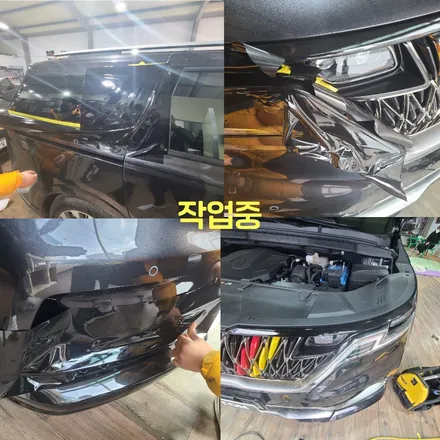 파주 운정 일산 KA4 카니발 전면 C필러 유광블랙 크롬 죽이기 시공 작업 후기 / 경기 파주