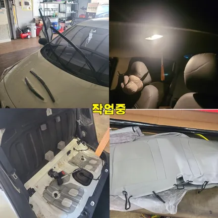 파주 운정 프라이드 신차 패키지 나노필름 이지스BR 1열 열선 시트 시트 전체교체작업 시공작업 후기 / 경기 파주
