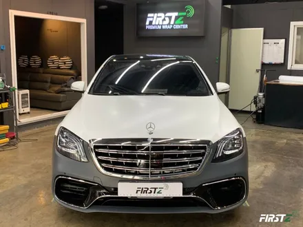 [대구랩핑][수성구사고수리][사고보험처리전문][S63 AMG] 벤츠S350 풀바디킷 앞범퍼 사틴화이트 랩핑 작업 / 대구 수성구 중동