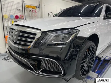 [랩핑전문][자동차사고보험처리수리] 수성구 벤츠 전문 s63 amg s650 앞범퍼 화이트 랩핑 재시공 / 대구 수성구 중동