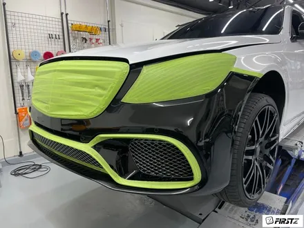 [랩핑전문][자동차사고보험처리수리] 수성구 벤츠 전문 s63 amg s650 앞범퍼 화이트 랩핑 재시공 / 대구 수성구 중동