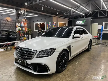 [대구랩핑][수성구사고수리][사고보험처리전문][S63 AMG] 벤츠S350 풀바디킷 앞범퍼 사틴화이트 랩핑 작업 / 대구 수성구 중동
