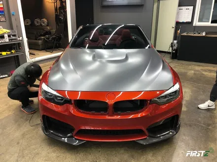 [대구랩핑][BMWM4전체랩핑][수입차전문] M4 F82 컨버터블 컴페티션 에이버리 메탈릭 사틴 다크그레이 전체랩핑 및 트론 포인트랩핑 시공 / 대구 수성구 중동