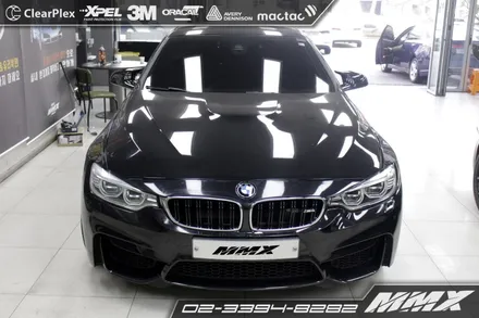 BMW M4 캐릭터라인을 살려주는 사틴블랙 전체랩핑 / 성동구 용답동