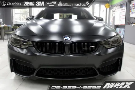 BMW M4 캐릭터라인을 살려주는 사틴블랙 전체랩핑 / 성동구 용답동