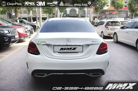 벤츠 C220d  전체랩핑 화이트 / 성동구 용답동