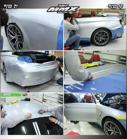 BMW M4 전체랩핑 사틴실버 / 성동구 용답동
