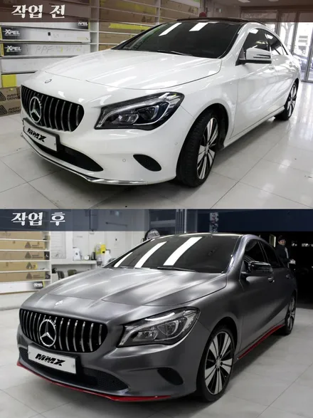 벤츠 CLA250 전체랩핑 3M 사틴 다크그레이 / 성동구 용답동