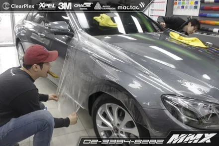 벤츠 E300 확실한 보호효과. 본넷 휀다 PPF시공 / 성동구 용답동