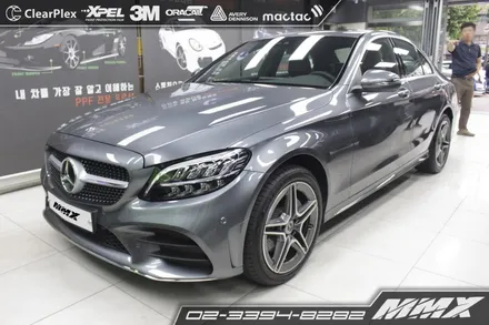 벤츠 C220d  전체랩핑 화이트 / 성동구 용답동