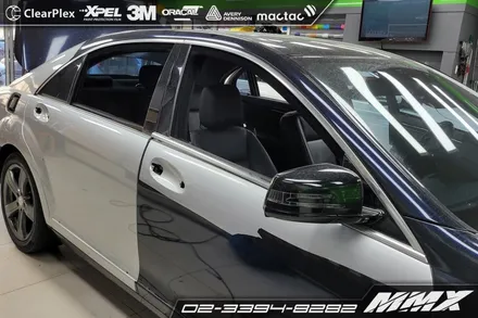벤츠 S500 랩핑제거 및 재시공 / 성동구 용답동