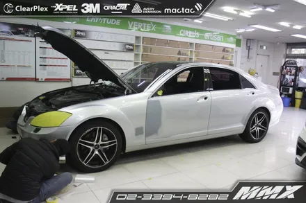 벤츠 S600 화이트펄 전체랩핑 보험처리로 간편수리 / 성동구 용답동