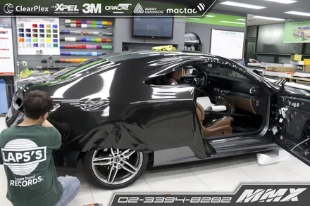 E220d 쿠페 전체랩핑 블랙 메탈릭 / 성동구 용답동
