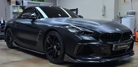 영종도자동차랩핑 BMW Z4 전체랩핑 오토벨벳필름 사틴 블랙 / 인천 서구 경서동