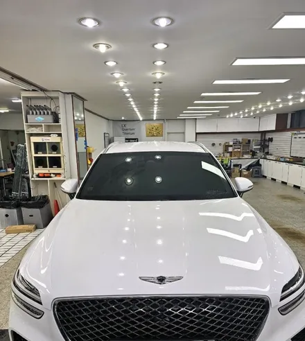 인천 썬팅 재시공 제네시스 GV70 스미스클럽 미러블루 썬팅 시공