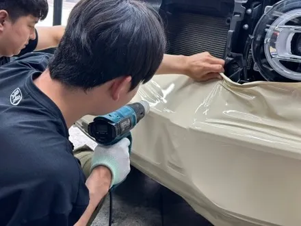 광주 랩핑 전문성 높은 g63 지바겐 아이보리 시공 / 광주 서구