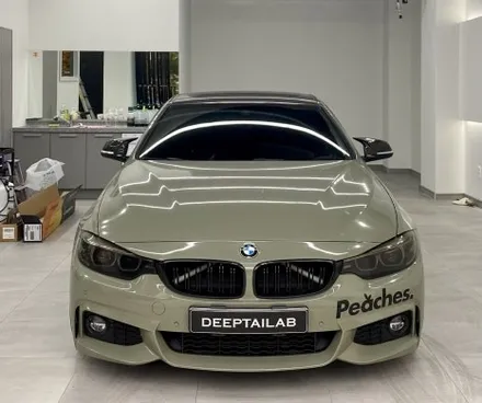 삼송 랩핑,BMW 420i M 스포츠 쿠페 택랩 그라우 펄 전체 랩핑+포지드카본 부분랩핑 / 고양시 덕양구 도내동