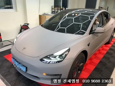 김포마산동랩핑 테슬라 모델3 무광 다크 그레이 전체랩핑 / 김포시 마산동