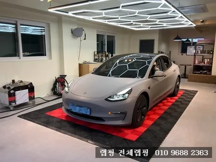 김포마산동랩핑 테슬라 모델3 무광 다크 그레이 전체랩핑 / 김포시 마산동