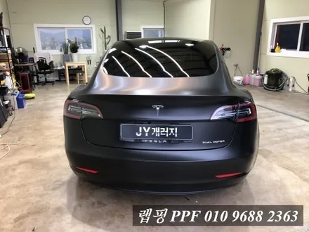 김포 랩핑 테슬라 모델3 전체랩핑 3M사틴블랙 전체랩핑 / 김포시 마산동