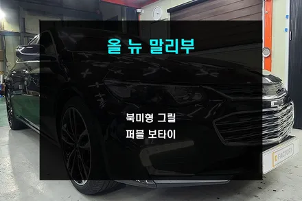 올뉴말리부 교체형 북미형 그릴 장착과 퍼펙트 블랙 블랙 보타이 장착 / 부산 사상구