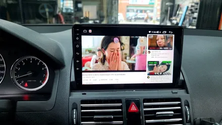 벤츠 C200 안드로이드올인원 고해상도 후방카메라 시공 / 부산 사상구