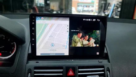 벤츠 C200 안드로이드올인원 고해상도 후방카메라 시공 / 부산 사상구