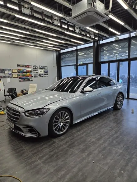 [익산랩핑] 🚘 벤츠 S500 전체랩핑 제거 후 재시공 _고광택 블랙 유광 / 전주, 광주, 김제