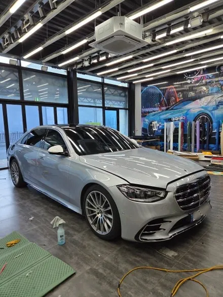 [익산랩핑] 🚘 벤츠 S500 전체랩핑 제거 후 재시공 _고광택 블랙 유광 / 전주, 광주, 김제