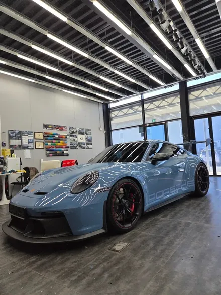 [공지] [전주랩핑 & PPF] 포르쉐 911 GT3 전체 컬러 PPF 포슬린 블루 컬러 시공으로 완벽한 변신! / 전주, 광주, 김제