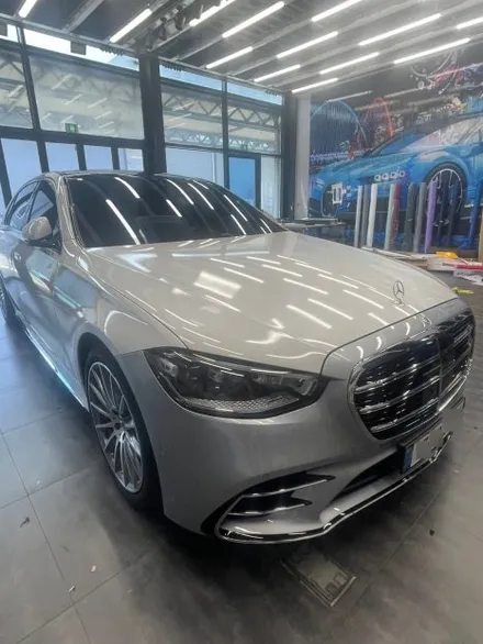 [익산랩핑] 🚘 벤츠 S500 전체랩핑 제거 후 재시공 _고광택 블랙 유광 / 전주, 광주, 김제