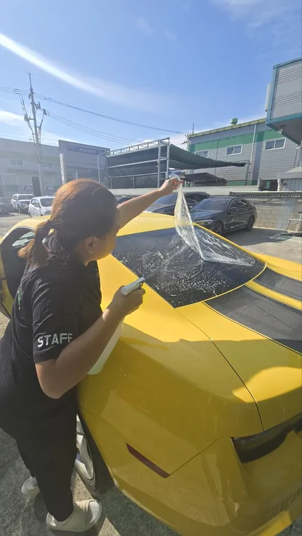 쉐보레 카마로 범블비 콘셉트 차량 부분 선팅을 했어요 / 창원, 마산, 김해