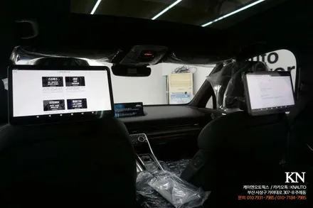 제네시스 GV80 안드로이드 리어모니터 자동차 내부 2열 후석 설치 / 부산 사상구 주례동